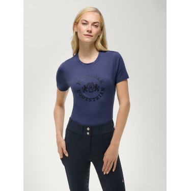 T-shirt manches courtes Pasadena Tommy Hilfiger Equestrian femme Indigo délavé Bleu