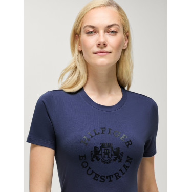 T-shirt manches courtes Pasadena Tommy Hilfiger Equestrian femme Indigo délavé Bleu