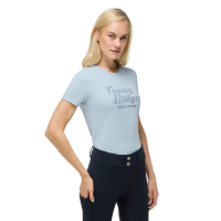 T-shirt manches courtes strass Tommy Hilfiger Equestrian Malibu femme Sweet blue Bleu