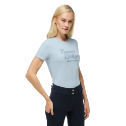 T-shirt manches courtes strass Tommy Hilfiger Equestrian Malibu femme Sweet blue Bleu T-shirt manches courtes strass Tommy Hilfiger Equestrian Malibu femme Sweet blue Bleu