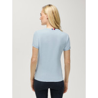 T-shirt manches courtes strass Tommy Hilfiger Equestrian Malibu femme Blanc optique