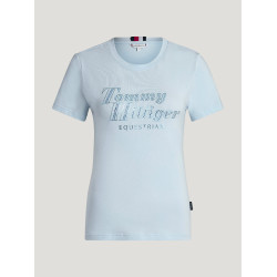 T-shirt manches courtes strass Tommy Hilfiger Equestrian Malibu femme Sweet blue Bleu T-shirt manches courtes strass Tommy Hilfiger Equestrian Malibu femme Sweet blue Bleu
