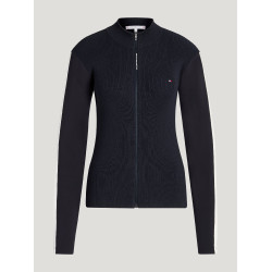 Veste zippé en maille Tommy Hilfiger Equestrian Mirada femme Desert sky Bleu