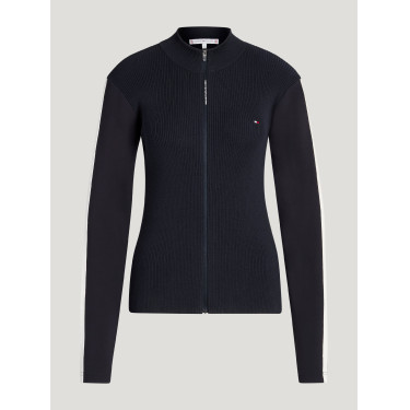 Veste zippé en maille Tommy Hilfiger Equestrian Mirada femme Desert sky Bleu