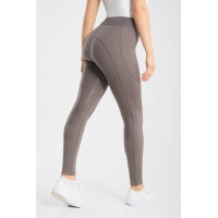Legging d'équitation Horze Maia fond intégral femme Bois flotté Gris