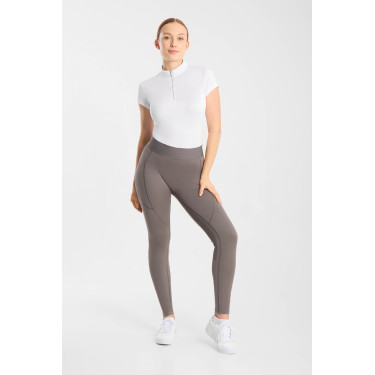Legging d'équitation Horze Maia fond intégral femme Bois flotté Gris