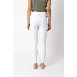 Pantalon d'équitation basanes Grip Horze Grand Prix Pro femme Blanc / bleu turquoise Pantalon d'équitation basanes Grip Horze Grand Prix Pro femme Blanc / bleu turquoise