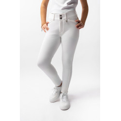 Pantalon d'équitation Grand Prix à fond intégral Silicone enfant Horze Blanc