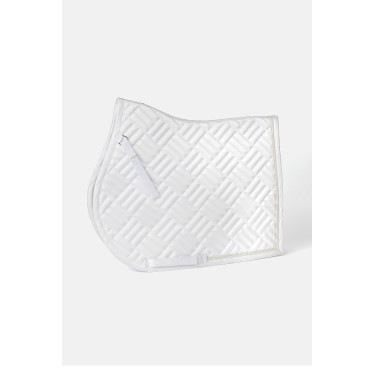 Tapis de selle mixte Horze Aachen Blanc / bleu turquoise