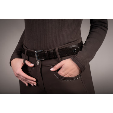 Ceinture en cuir Lauria Garrelli Arezzo Marron foncé