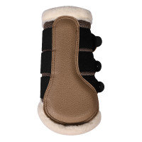 Guêtres HKM Comfort Premium Mesh avec fourrure Taupe Marron