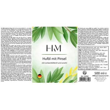 Huile pour sabots HKM en bouteille pour le dessèchement Blanc