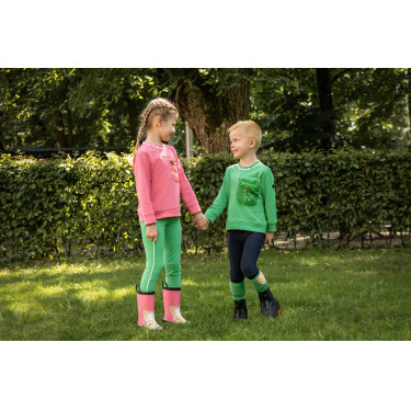 Legging HKM Maui fond intégral en silicone enfant Vert