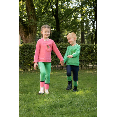 Legging HKM Maui fond intégral en silicone enfant Vert