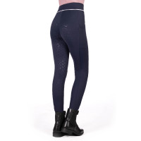 Legging HKM Maui fond intégral en silicone enfant Bleu profond