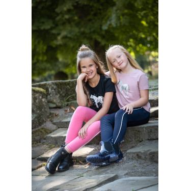 Legging HKM Maui fond intégral en silicone enfant Bleu profond