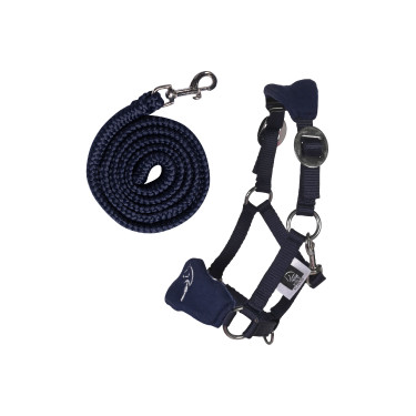 Licol avec polaire HKM Hobby Horse Bleu
