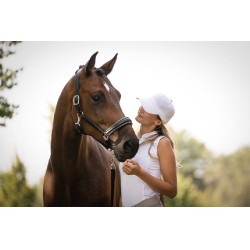 Licol en cuir HKM Glamour Noir / argenté