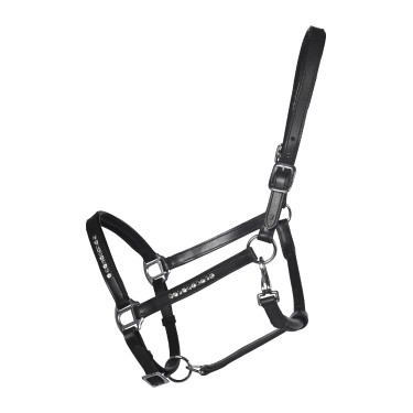 Licol en cuir HKM Sparkle Noir