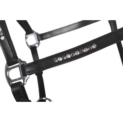 Licol en cuir HKM Sparkle Noir