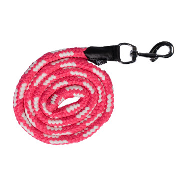 Longe HKM Maui avec mousqueton Rose / blanc Longe HKM Maui avec mousqueton Rose / blanc