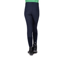 Pantalon HKM Maui fond intégral en silicone enfant Bleu profond