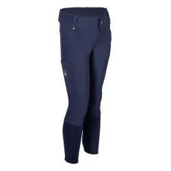 Pantalon HKM Maui fond intégral en silicone enfant Bleu profond