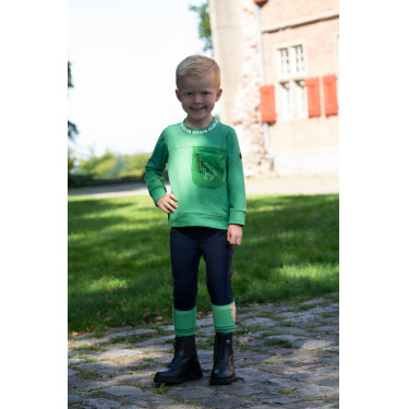 Pantalon HKM Maui fond intégral en silicone enfant Bleu profond