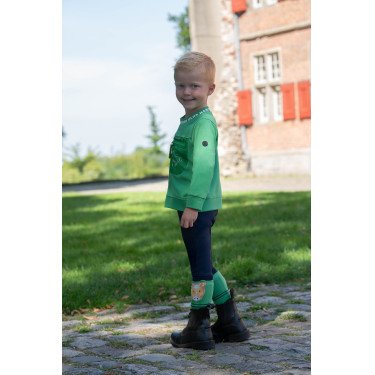 Pantalon HKM Maui fond intégral en silicone enfant Bleu profond