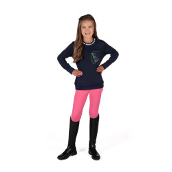 Polo à manches longues HKM Maui enfant Bleu profond Polo à manches longues HKM Maui enfant Bleu profond