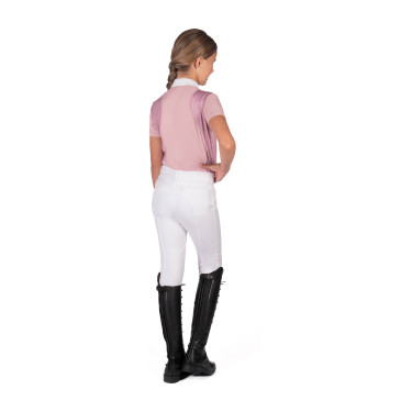 Polo de concours HKM Glam enfant Vieux rose