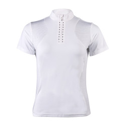Polo de concours HKM Glam manches courtes femme Blanc