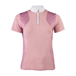 Polo de concours HKM Glam manches courtes femme Vieux rose Polo de concours HKM Glam manches courtes femme Vieux rose