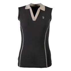 Polo HKM sans manches femme Limone Noir