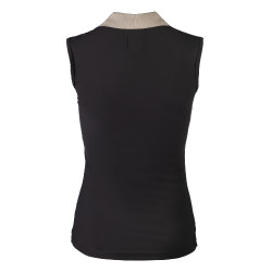 Polo HKM sans manches femme Limone Noir