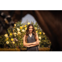 Polo HKM sans manches femme Limone Noir