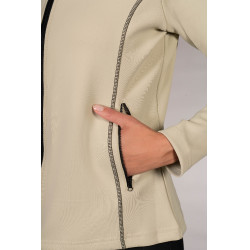 Sweat zippé Lauria Garrelli Limone femme Gris / beige Sweat zippé Lauria Garrelli Limone femme Gris / beige