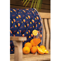 Tapis HKM Splash Bleu foncé / orange