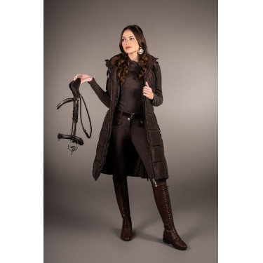 Veste sans manches Lauria Garrelli longue Arezzo femme Marron foncé