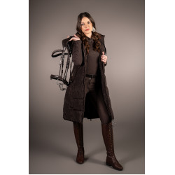 Veste sans manches Lauria Garrelli longue Arezzo femme Marron foncé