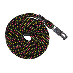 Longe HKM Neon Flash avec crochet anti-panique Noir