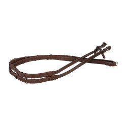 Rênes Signature Sport by Antares caoutchouc 16 mm 7 arrêtoirs Marron