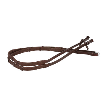 Rênes Signature Sport by Antares caoutchouc 16 mm 7 arrêtoirs Marron