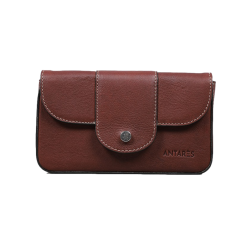 Pochette téléphone Antares Melrose grand format Noisette Marron