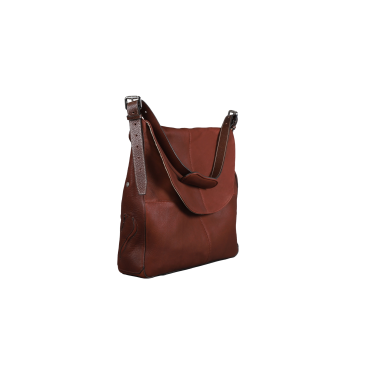 Sac bandoulière Antares en cuir Milano Noisette Marron