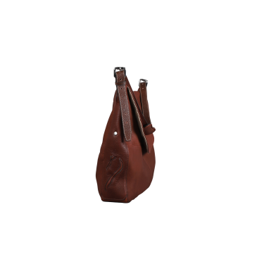 Sac bandoulière Antares en cuir Milano Noisette Marron