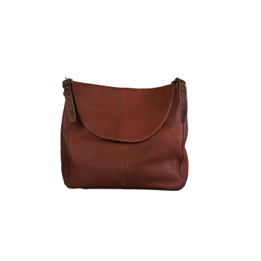 Sac bandoulière Antares en cuir Milano Noisette Marron