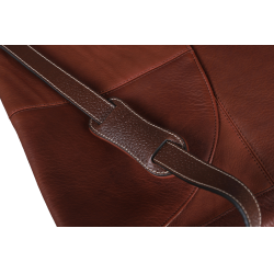 Sac bandoulière Antares en cuir Milano Noisette Marron