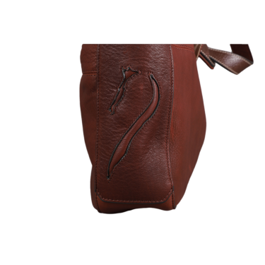 Sac bandoulière Antares en cuir Milano Noisette Marron