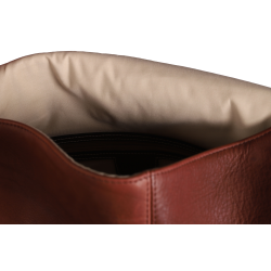 Sac bandoulière Antares en cuir Milano Noisette Marron